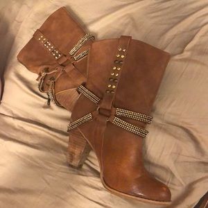 Brown ankle high boots
